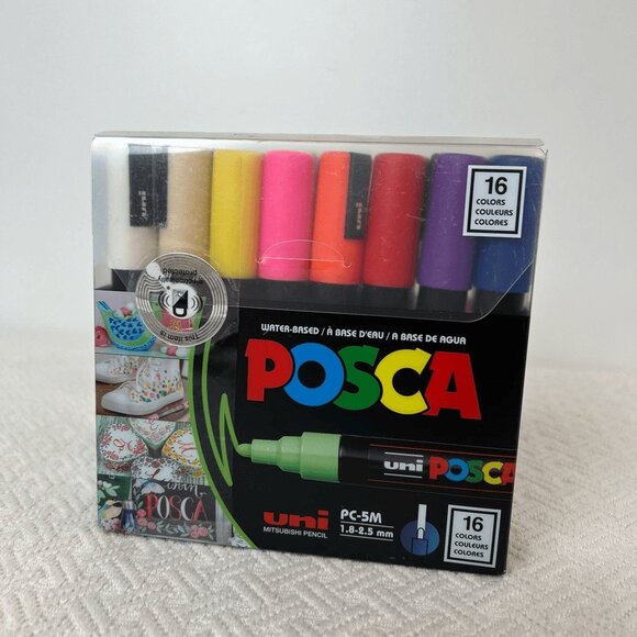 New POSCA 16 Colour Basic Marker Set Tip 1.8 to 2.5 mm Water Based Japan Art - Picture 1 of 6